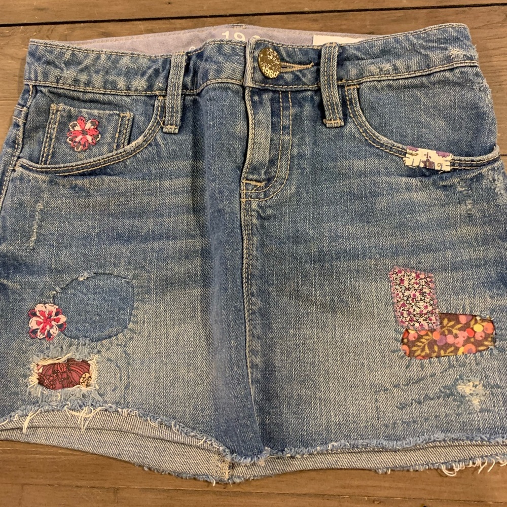 Gap Kids Distressed Denim Mini Skirt